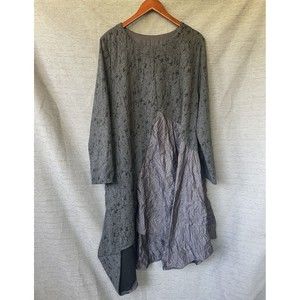 Gershon Bram Small Gray Asymetrical Lagenlook Dress